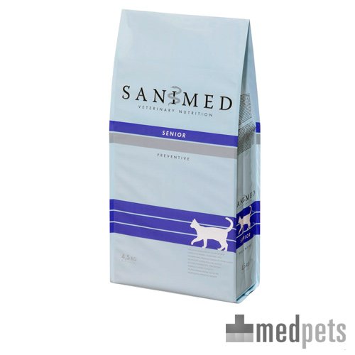Sanimed Senior Cat is een volledige voeding voor oudere katten vanaf 8 jaar