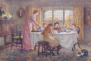 Helen Allingham (1848 - 1926 the-childrens-tea
